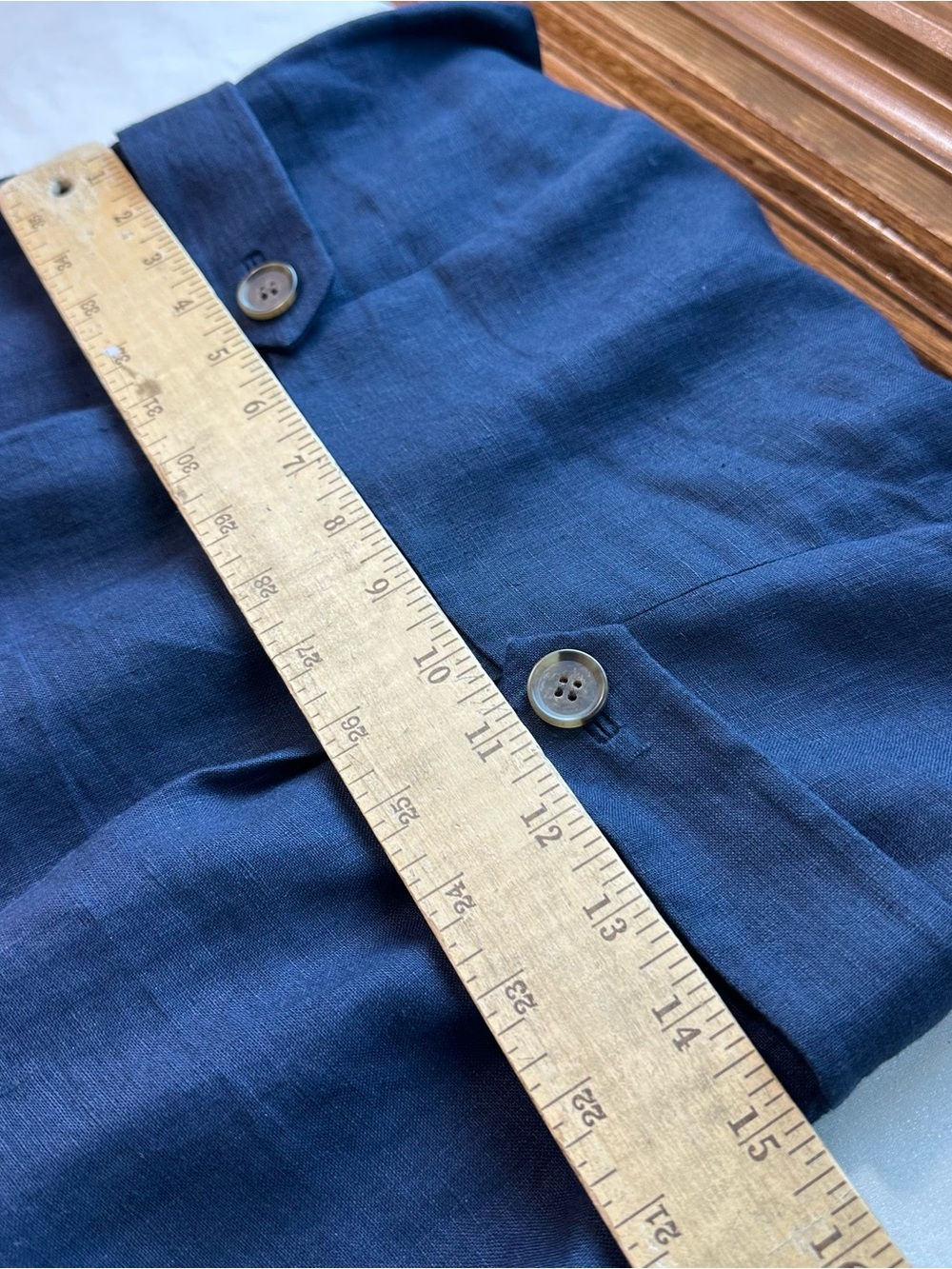 J.Crew 100% Linen Sheath Dress Womens 4 Navy Sleeveless Button Waist Knee Length - Picture 10 of 14